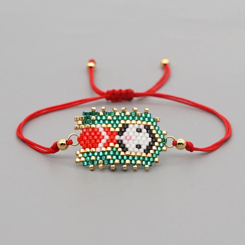 

Mexican Ethnic Girl Flag Element Beaded Bracelet Miyuki Rice Beads Hand-woven Jewelry Beads for Bracelet Bridesmaid GiftEarrings