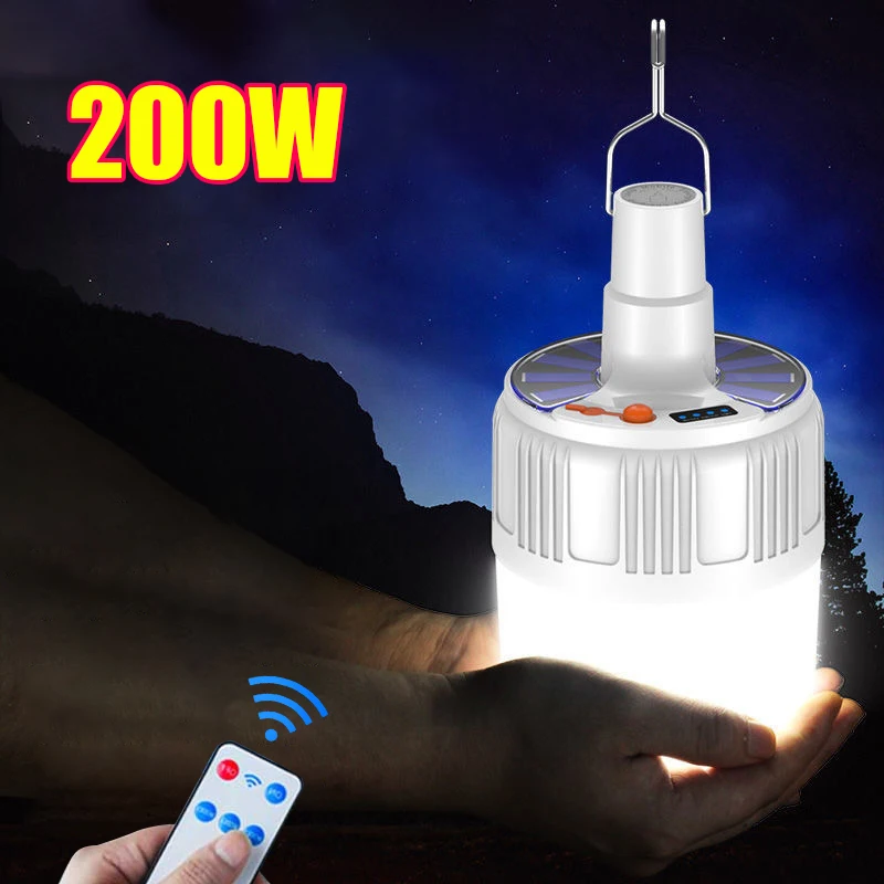 LED Charging Light Solar Light Bulb Remote Control Energy-Saving Light Bulb Charging Light Street Stall Light Stall Night Market