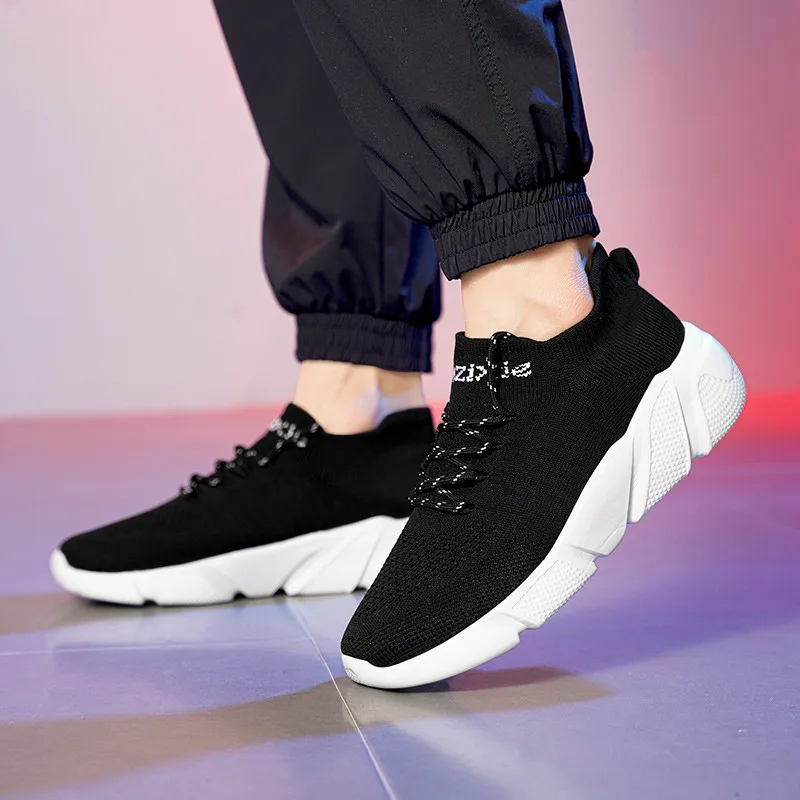 Size 35-47 Hot Cheap Mesh Black Men's Running Sneakers Light Breathable Women Sport Shoes Chunky Comfortable Trainers Shoes Men