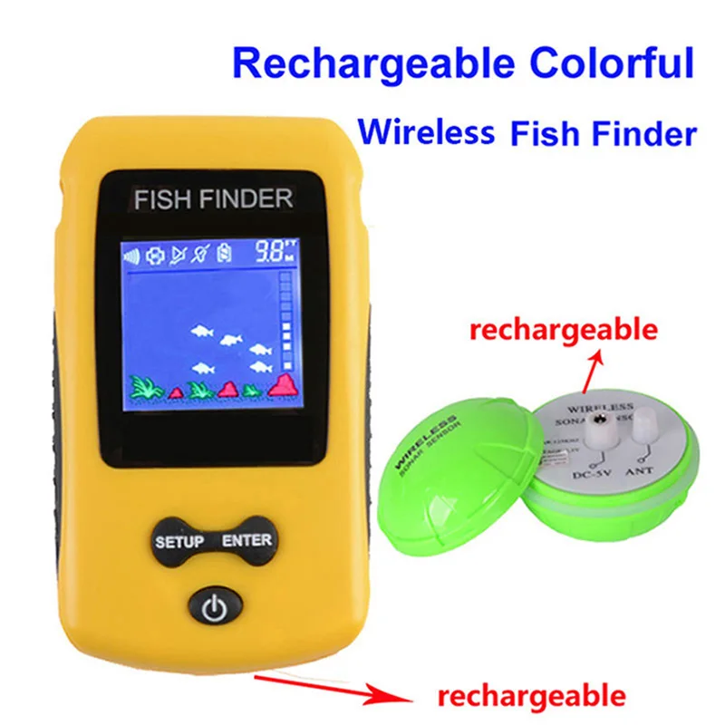 

TL86 Wireless Portable Sonar Sensor Fish Finder 90 Degree LCD screen 120m Depth Echo Sounder Sea Lake Ice Fihsing Gear