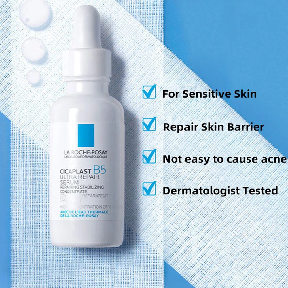 Фото Сыворотка La Roche Posay CICAPLAST B5/ RETINOL B3/Чистый Витамин C10/ HYALU B5/Очищающая сыворотка/Ниацинамид 10/ 30 мл успокаивает кожу №4