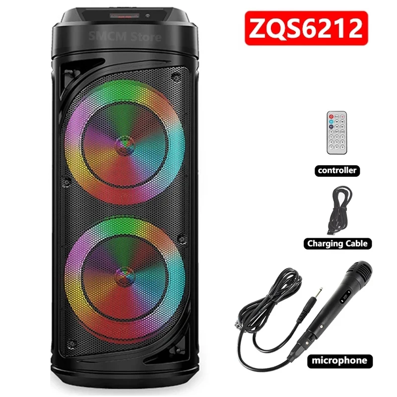 40W Bluetooth Speaker Portable Wireless Column Big Power Stereo Subwoofer Bass Party Speakers with Microphone Family Karaoke USB