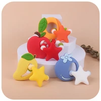 silicone teether rodent baby rattle fruit shape pacifier teeth pendant bpa free silicone beads newborn goods