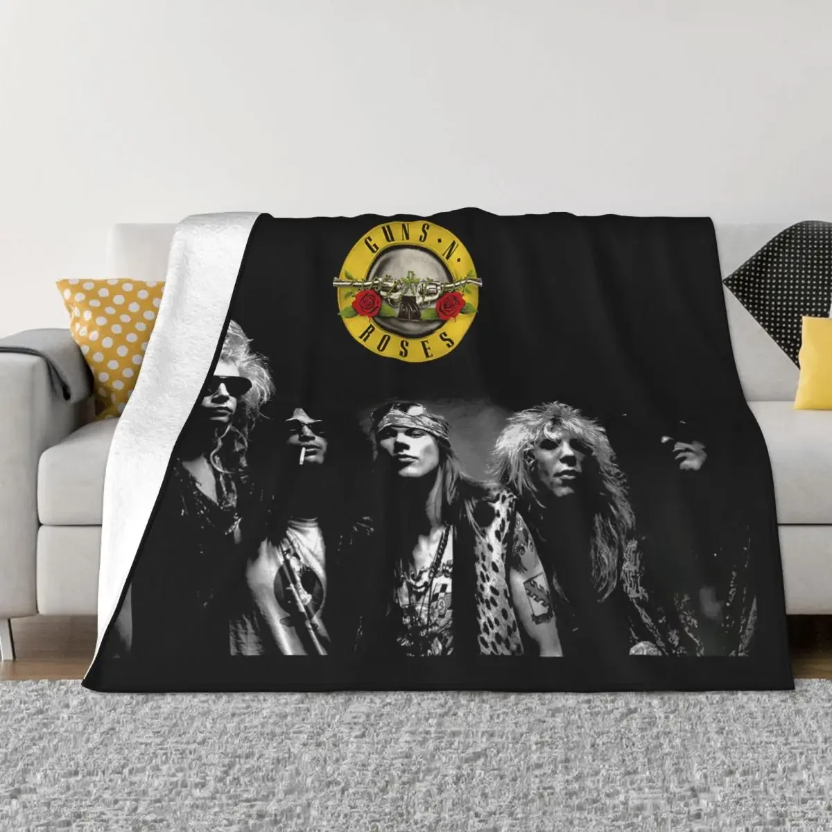 

Guns N Roses Blankets Fleece Autumn/Winter Cozy Warm Throw Blankets for Home Office Bedspread