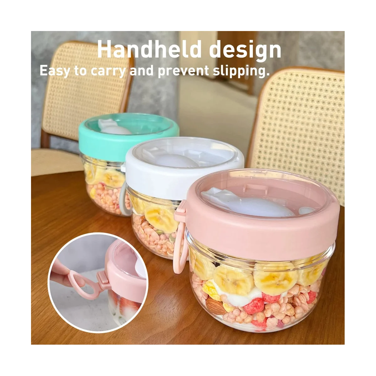 Контейнер для овсянки с крышкой и ложкой 20 унций