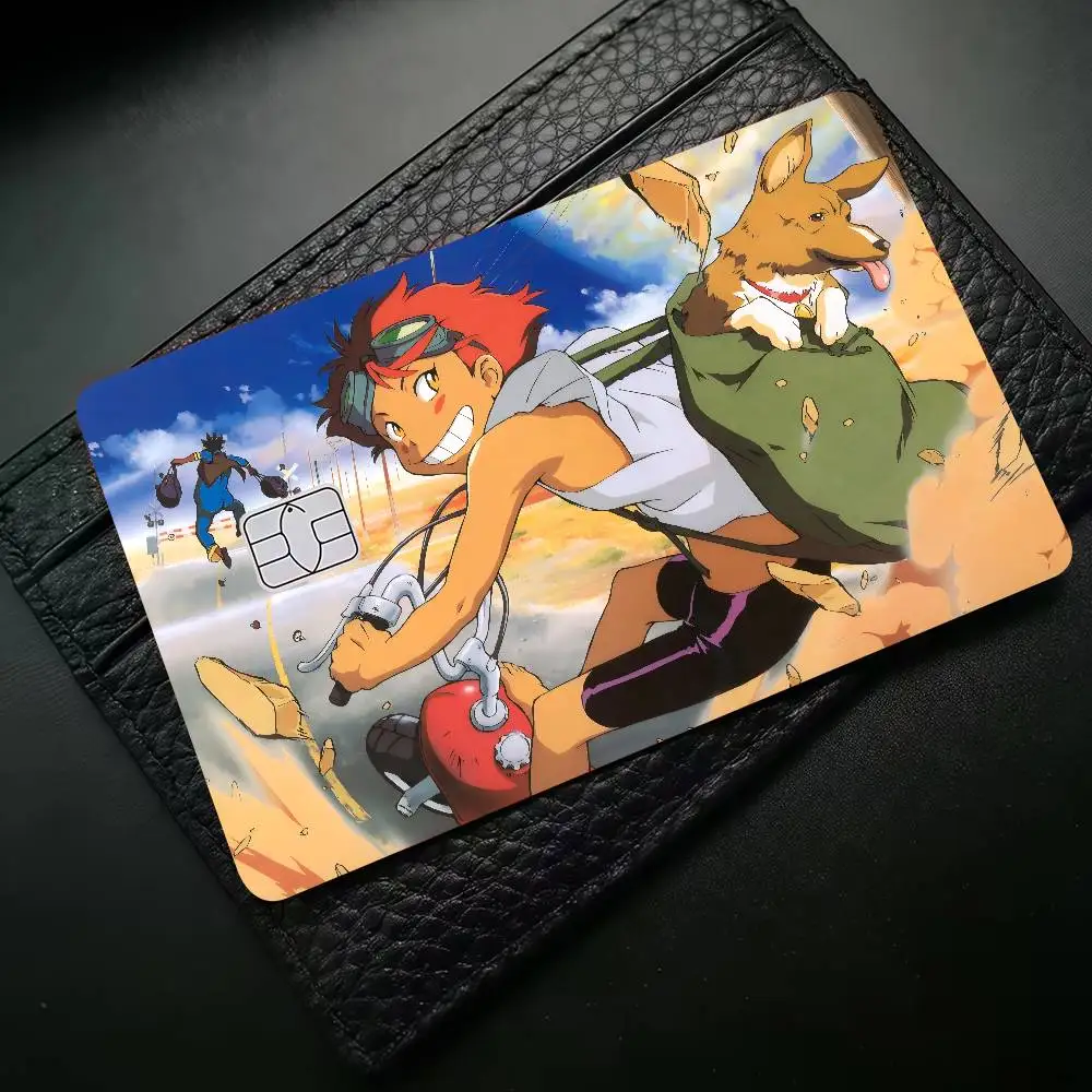 Фото Аниме C-Cowboy Bebop Аниме Мультфильм 1 комплект из 4 шт., наклейка из кожи медведя, пленочная лента, чехол для большой кредитной дебетовой карты, передняя сторона №4
