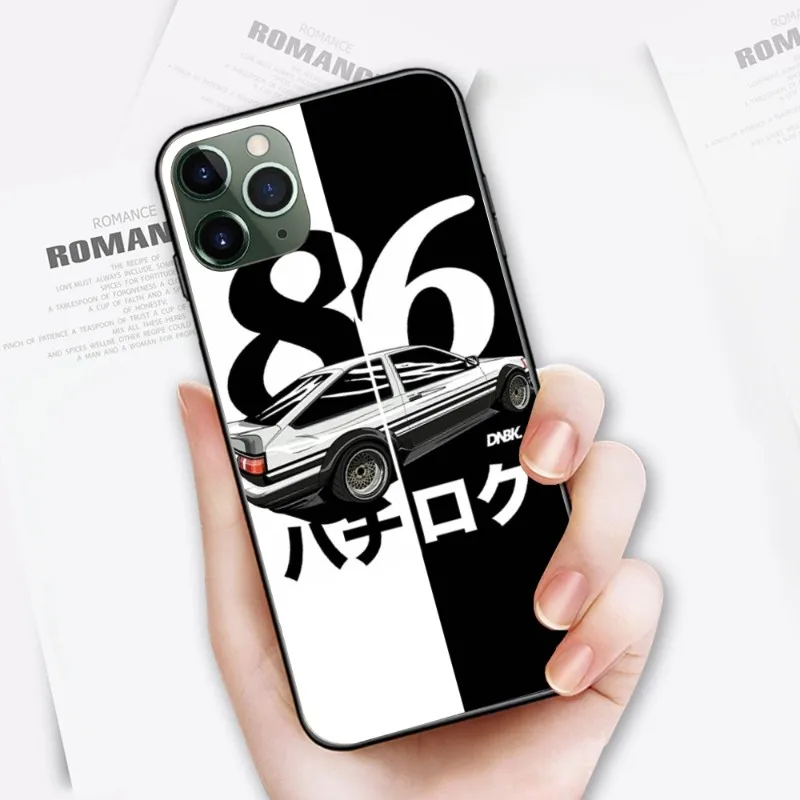 Initial D AE 86 GTR Phone Case For IPhone 14 13 12 11 XS X 8 7 6 Plus Mini Pro Max SE 2022 Soft Black Phone Cover images - 6