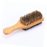 wood handle mens beard brush men mustache brushes comb double sided facial hair brush male face message shaving brush tool