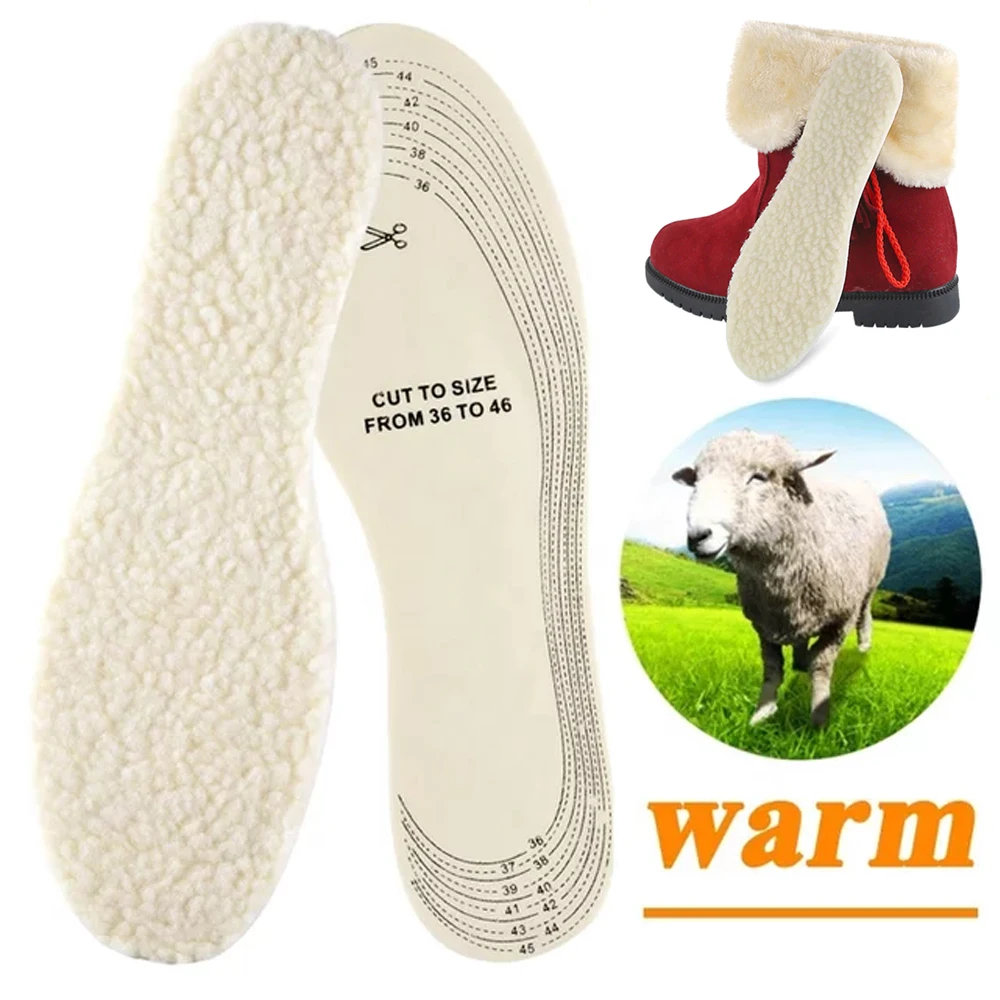 Warm Heated Insoles for Shoes Adults Children Thicken Cashmere Thermal Insoles Sweat Absorption Breathable Heating Shoe Pads