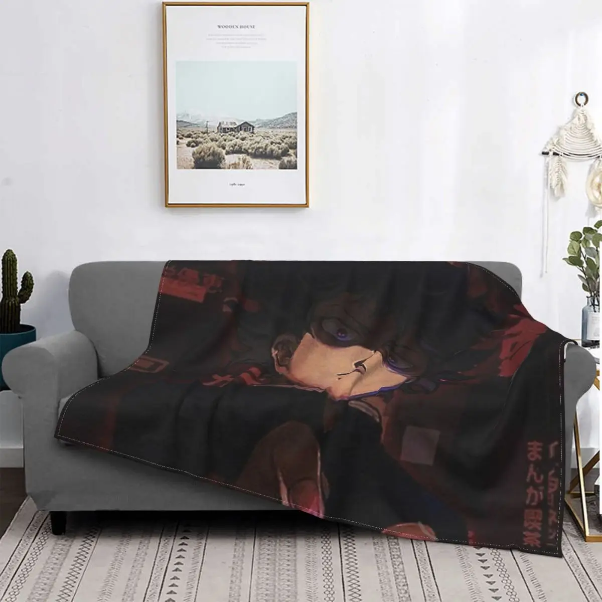 

Mob Psycho 100 Blanket Japanese anime Plush All Season Breathable Thin Throw Blankets For bed Bedspread