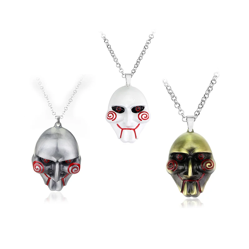 

Saw Movie Mask pendant necklace Horror Jewelry Hot Movie Gift