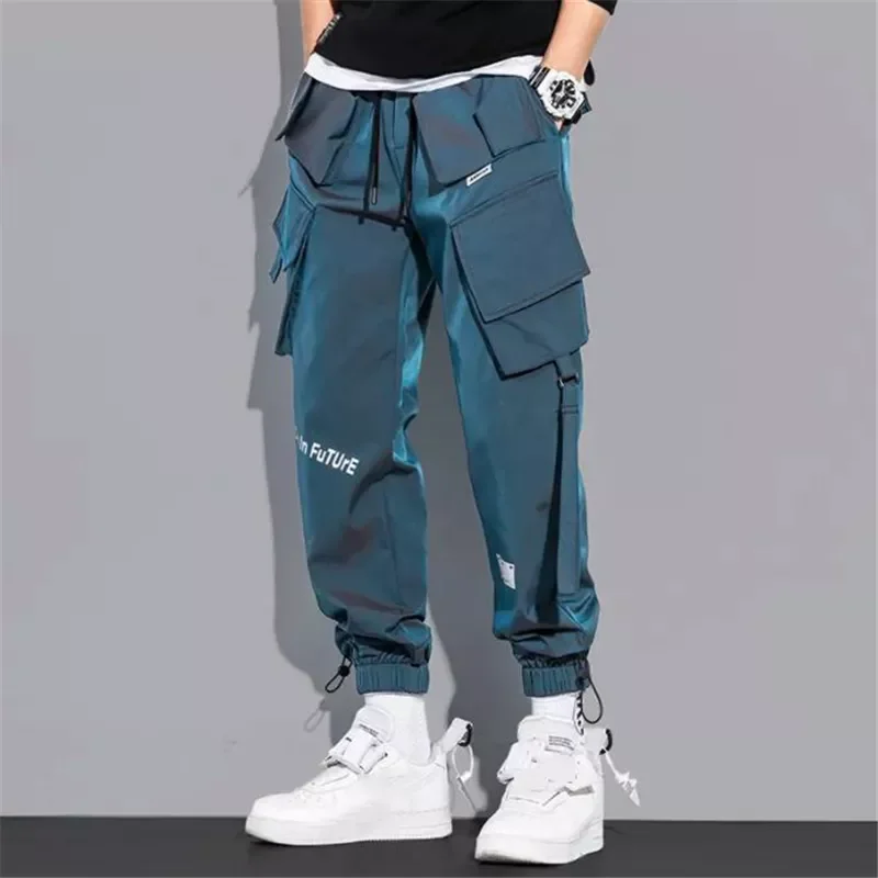 

2023New Cargo Pants Fashion Hip Hop Multi-pocket Trousers Trendy Streetwear Solid Sweatpants Pantalones Casuales Para Hombre