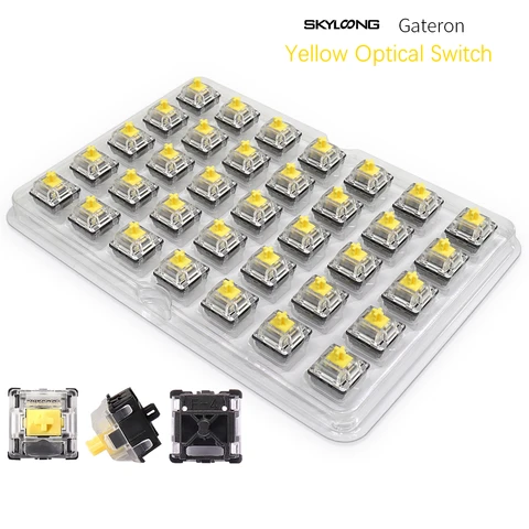 Оптический переключатель Skyloong Gateron, желтый, коричневый, синий, серебристый, красный, черный, зеленый переключатели для оптики GK61, геймерская механическая клавиатура TM680