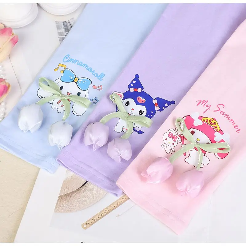 Леггинсы Kuromi Sanrio Cinnamoroll My Melody весенне-осенняя тонкая детская одежда для девочек