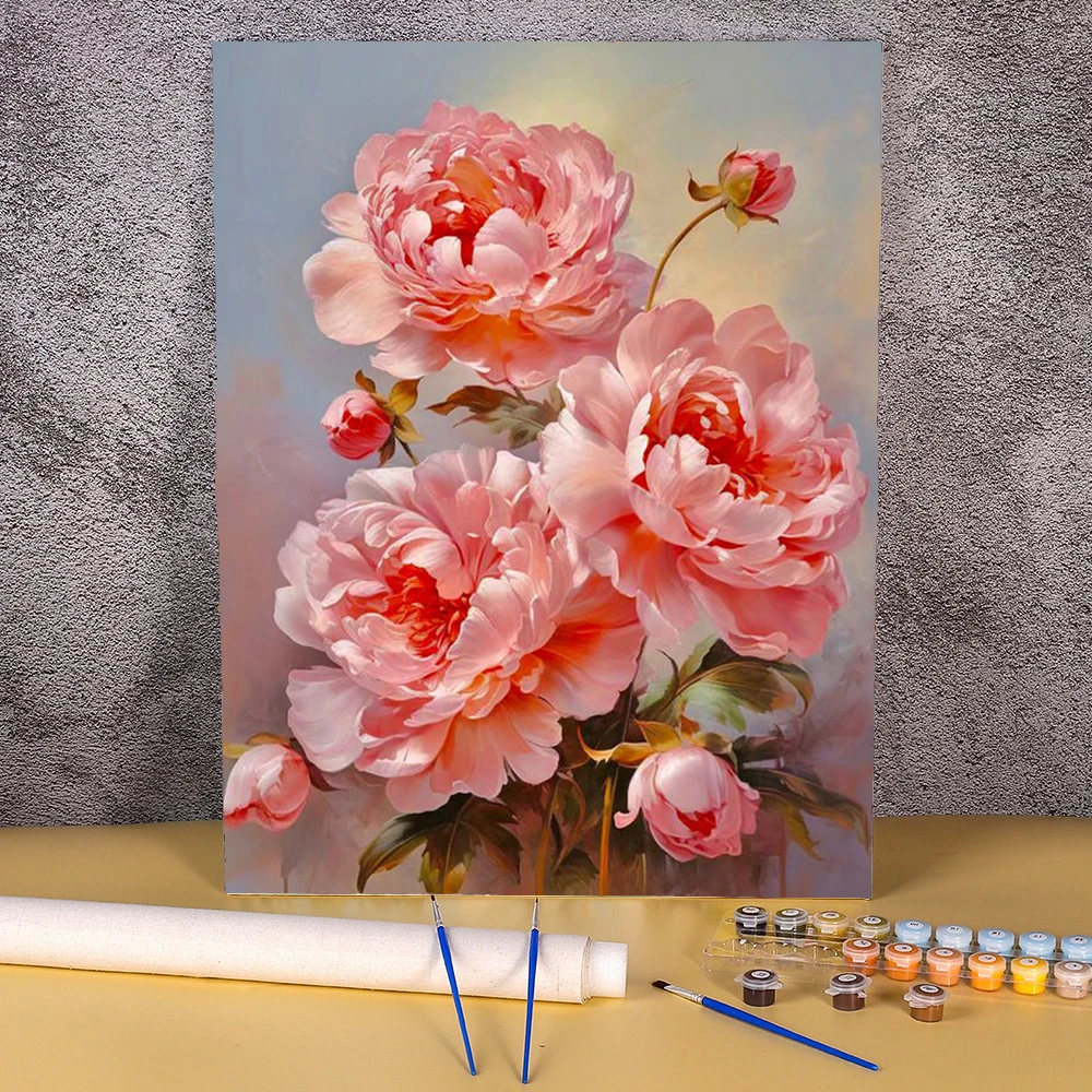 Картина по номерам пион цветы для взрослых и детей картина маслом наборы