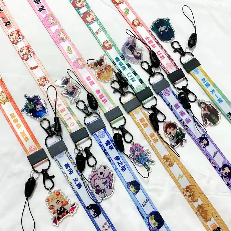 

Naruto long neck rope mobile phone work card keychain card set pendant rope children's and men's and women's animation around