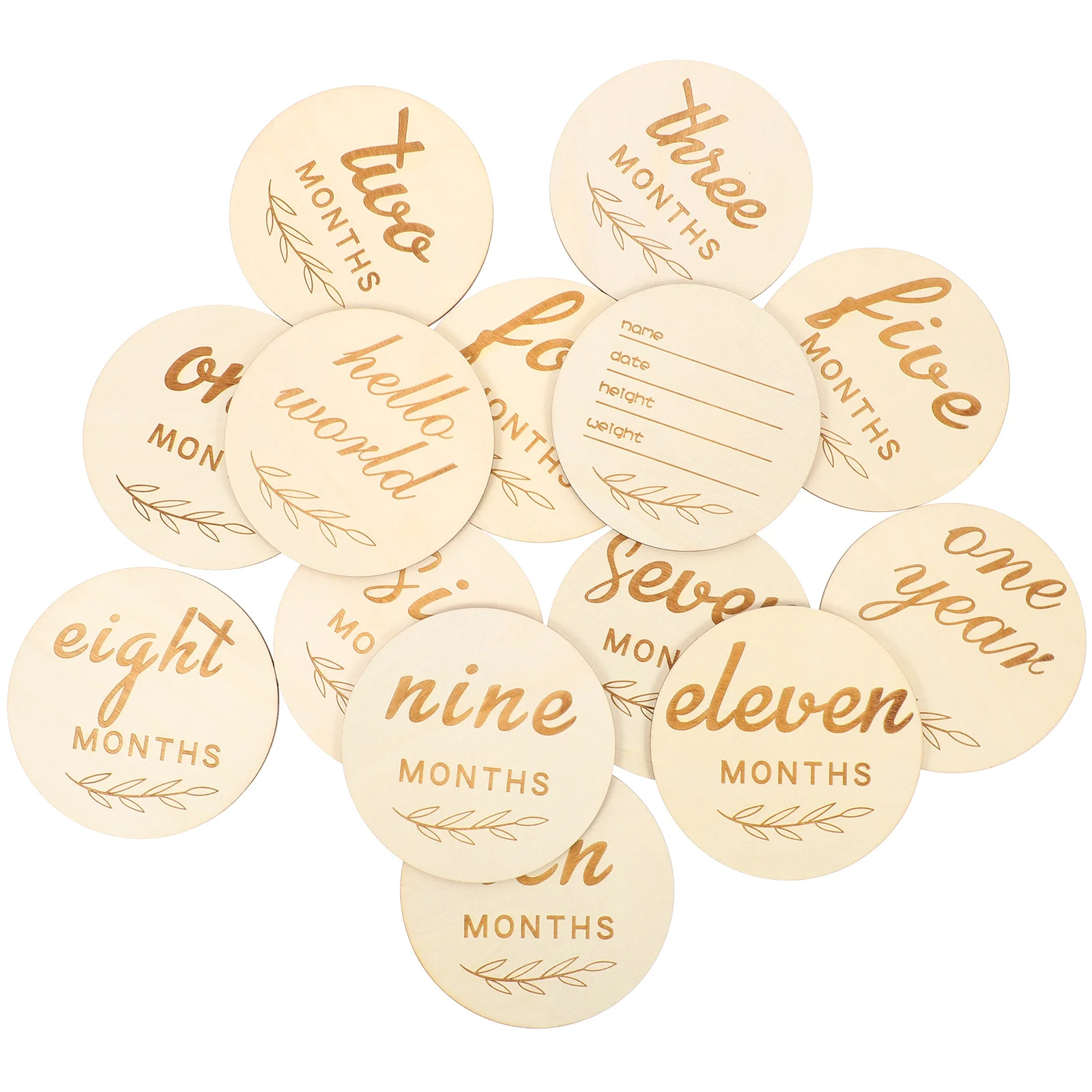 

14 шт., деревянные ежемесячные открытки для новорожденных