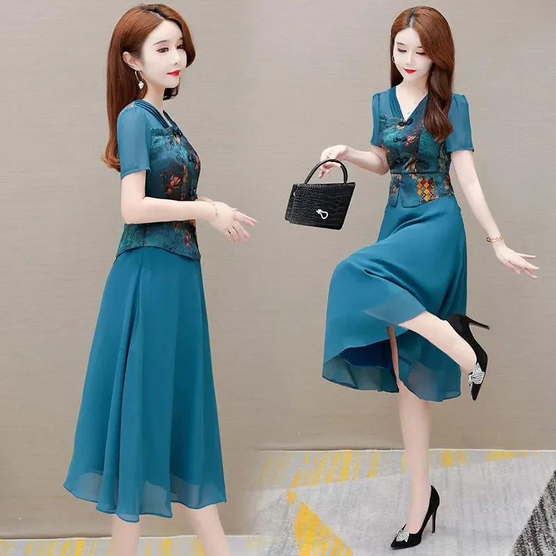 Ципао фиолетовое улучшенное для женщин Новинка лета 2023 темпераментное женское