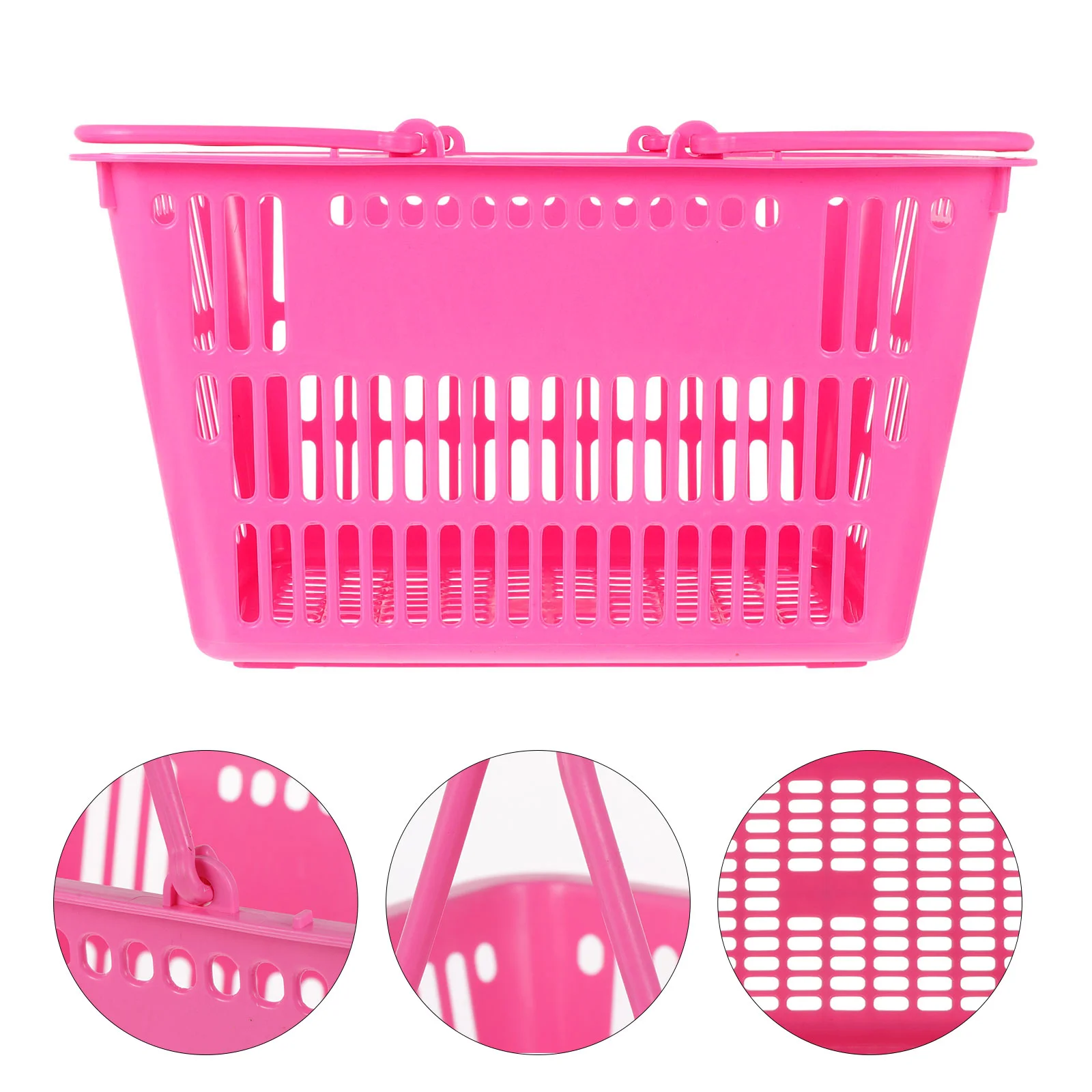 

Grocery Baskets With Handles Mini Plastic Containers Picnic Basket Mall Supply Shopping Basket Large Storage Bins