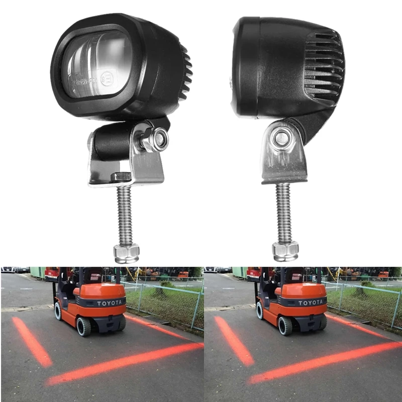 

1x10-80v E9 Mini forklift lights Red Warehouse keep out zone light Red zone pedestrian light Red Danger Warning lights