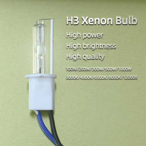 Мощная ксеноновая лампа H3 1000 Вт, сверхъяркий ксеноновый прожектор высокой мощности 500 Вт, желтый, 3000 К, теплый 4300 К, белый, 6500 К, фара для автомобиля