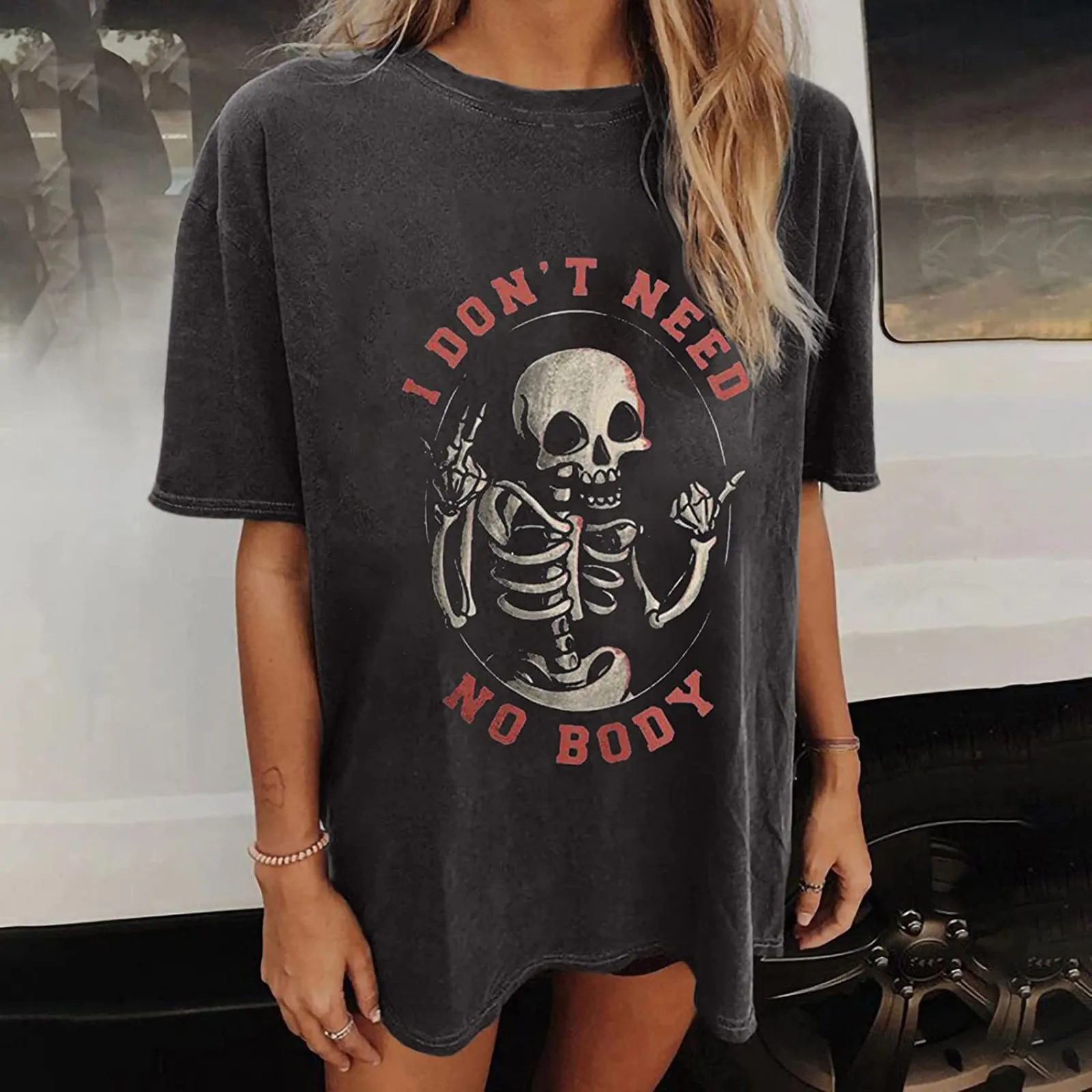 

Summer Womens Short Sleeve Crew Neck Skeleton Printed T Shirt Top Casual Leopard Tees Women Long Sleeves for Women under Scrubs