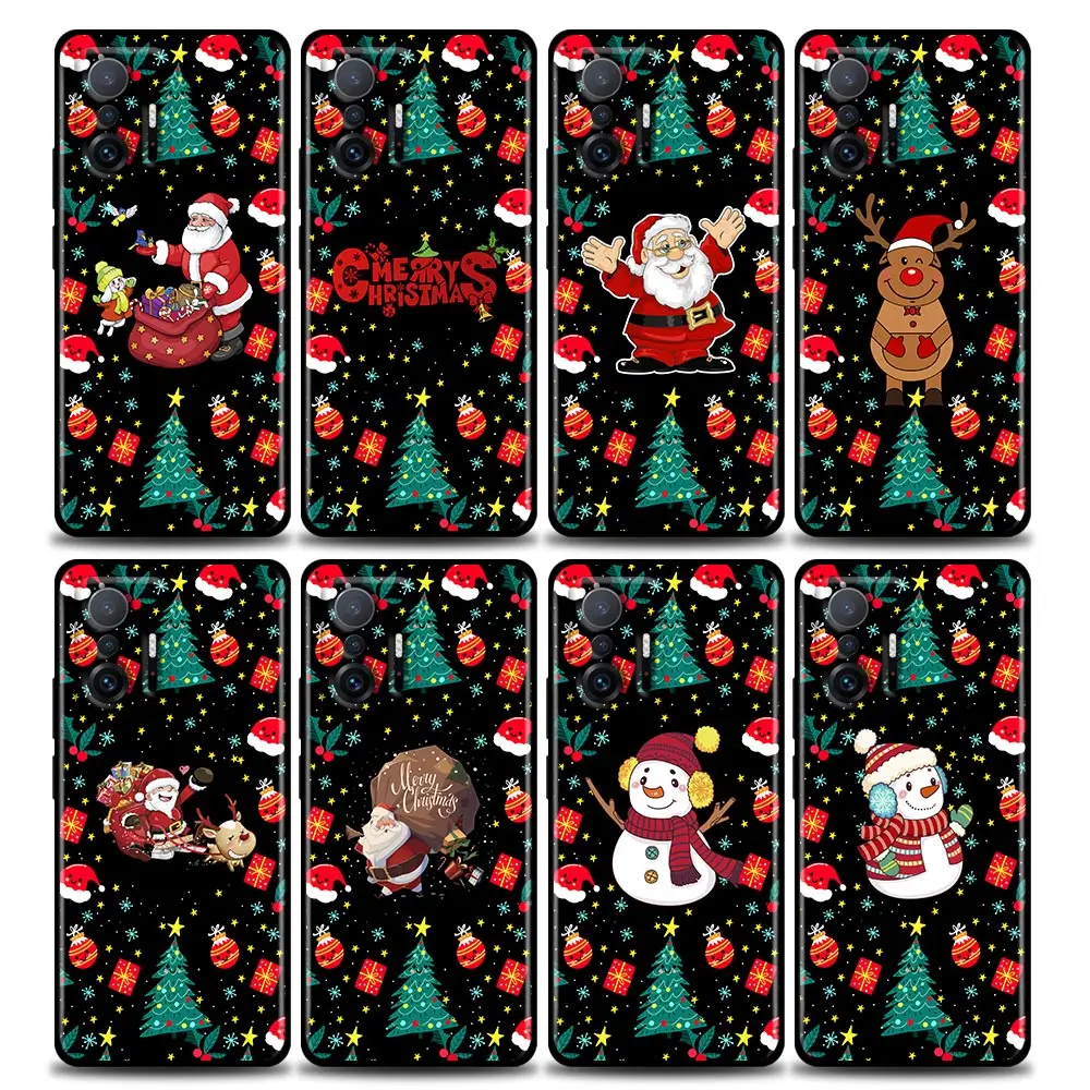 

Coque For Xiaomi Mi 11T 11X 11 Lite 5G NE 12 Poco X3 M3 F3 M4 Pro Cases Fundas Shell Cover Merry Christmas Gift Santa Claus Elk