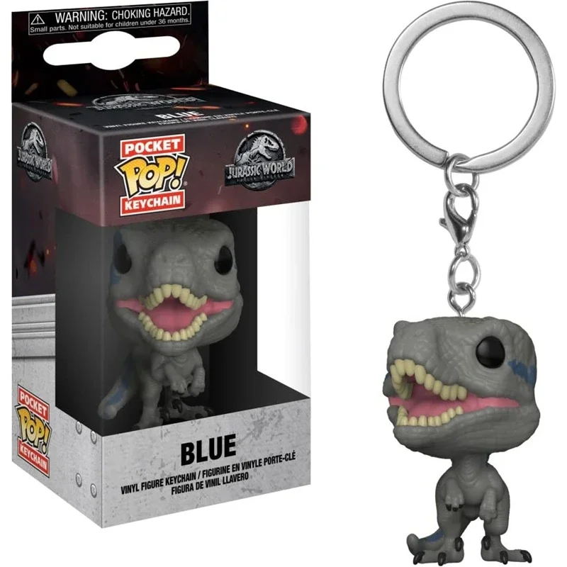 Фото Коллекционная фигурка FUNKO Pocket Jurassic: Теризинозавр, Аквилопс, Велоцираптор, Синий Тираннозавр Рекс — Брелок-фигурка, подарок, игрушка №3
