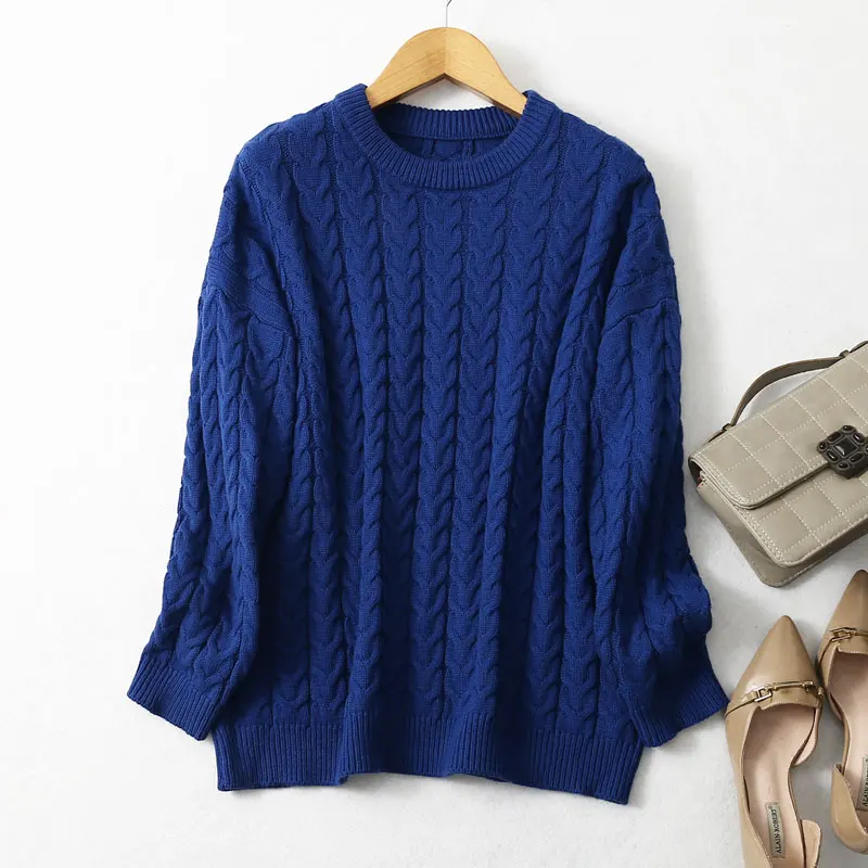 Шелковый свитер из ангоры женский осенне-зимний утолщенный свободный верхний