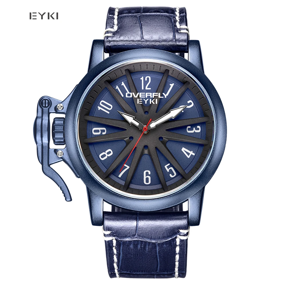 

7545CZL EYKI Brand Male Creative Big Dial Watch Men Fashion Calendar Sport Watches Quartz Wristwatch Waterproof Clock Relogio