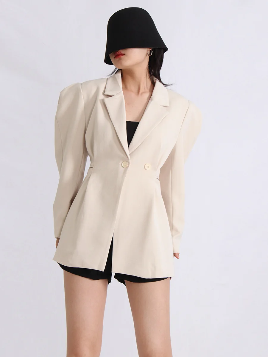 

Women Long Sleeve Top Winter 2023 Black Spring Blazer For Women Notched Collar Long Sleeve Slim Solid Minimalist Fashion Blazers