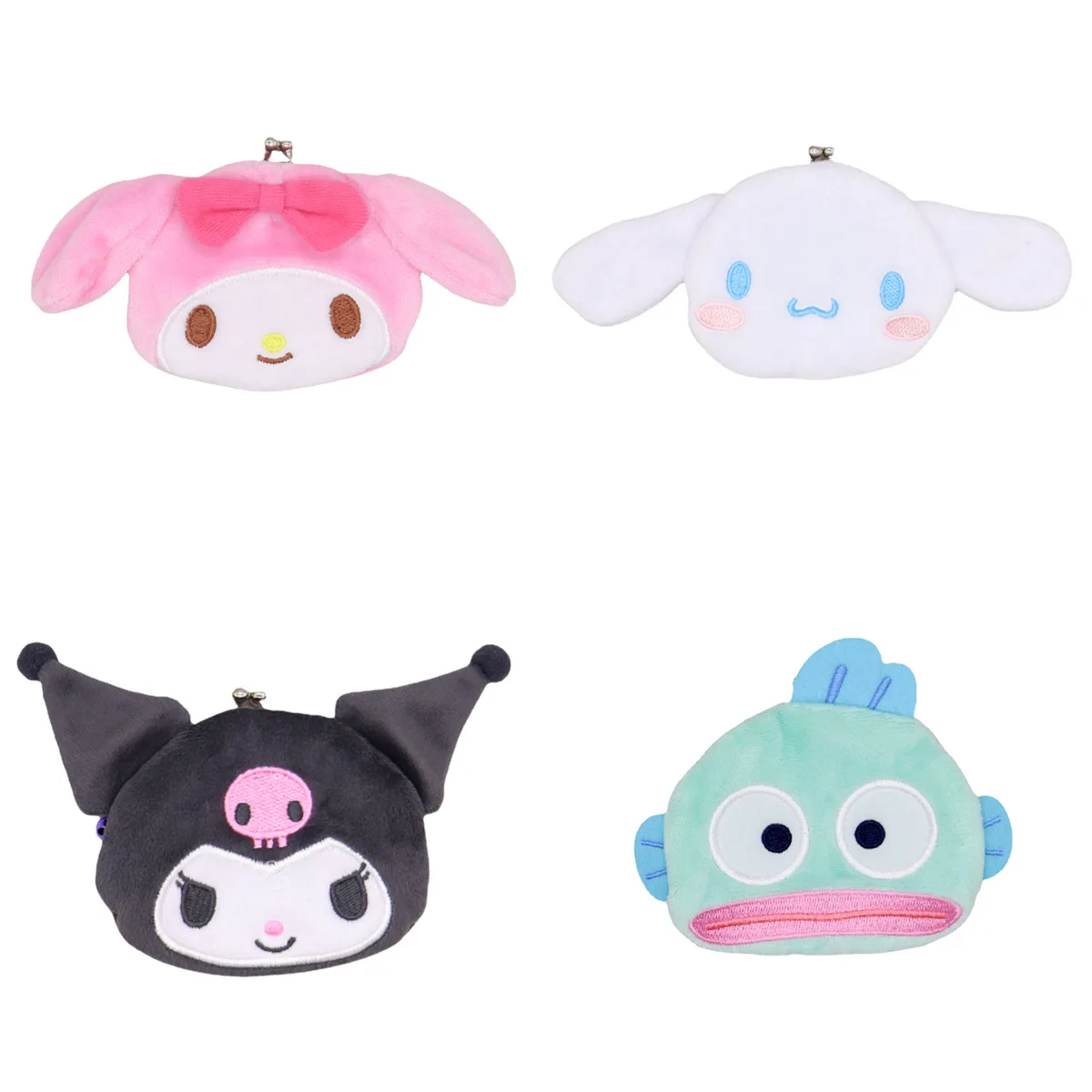 

New 8Cm Kawaii Anime Cartoon Cute Sanrio Kuromi My Melody Cinnamoroll Plush Zero Wallet Earphone Bag Clip Bag Gift Doll Toy