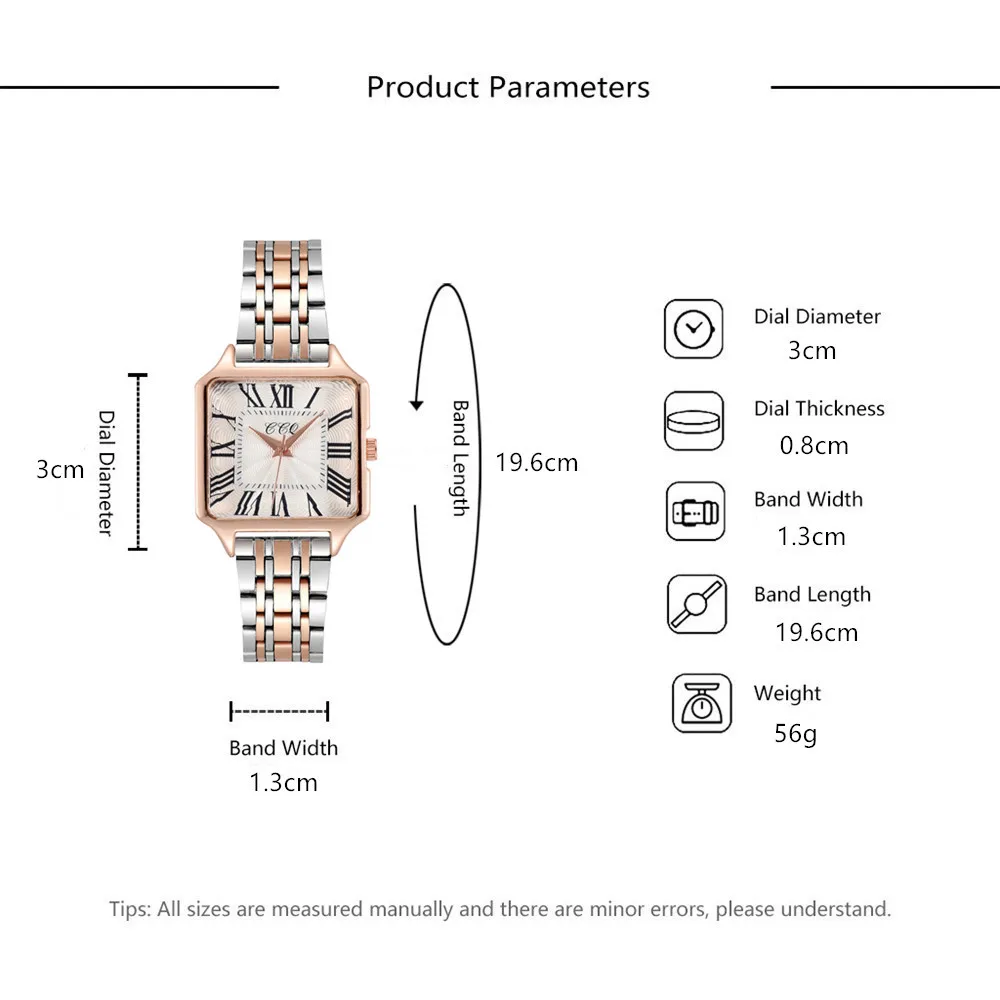 Women's Fashion Roman Design Square Watches Room Gold Alloy Strap Luxury Ladies Quartz Wristwatches Qualities Female Clock