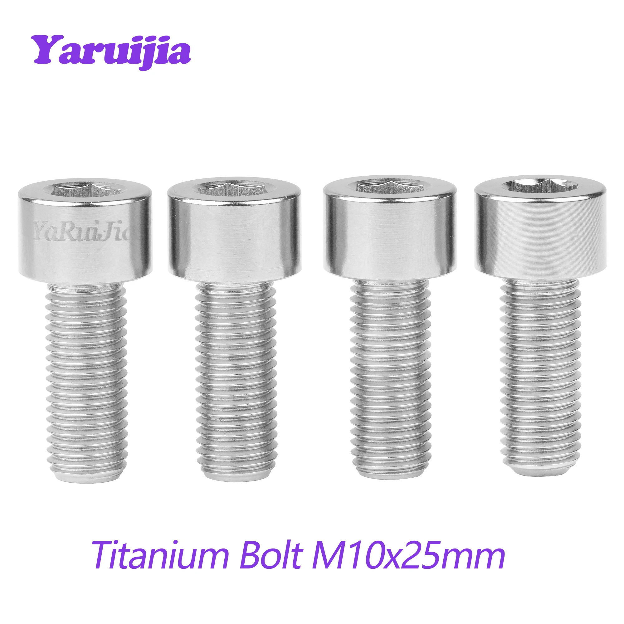 Титановый болт Yaruijia m10x25 мм Шаг 1,25 мм головка с шестигранной головкой квадратный винт для мотоцикла автомобиля велосипеда 4 шт.