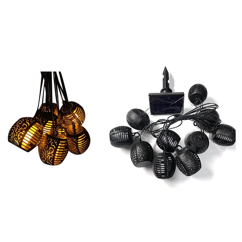 

LED Solar Flame Lanterns Outdoors Solar Garden String Lights Waterproof Hanging Lantern Flickering Flame Lamp