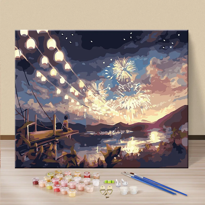

00418Ann-Tulip diy digital oil painting oil painting acrylic flower painting explosion hand-filled landscape painting