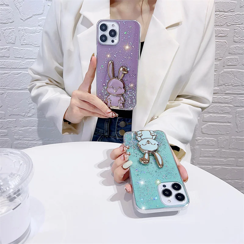 Роскошный милый мягкий чехол-подставка с кроликом для Xiaomi Redmi Note 13 13ProPlus 12 12C 12S 11S 10C