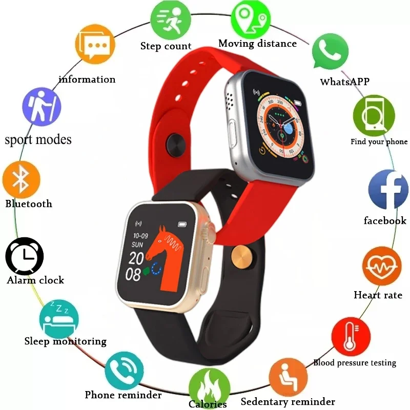 

2023 Smart Bracelet Wristband Watch For Andorid Ios Ble 4.0 Watch Blood Pressure Heart Rate Message Reminder Color Screen New