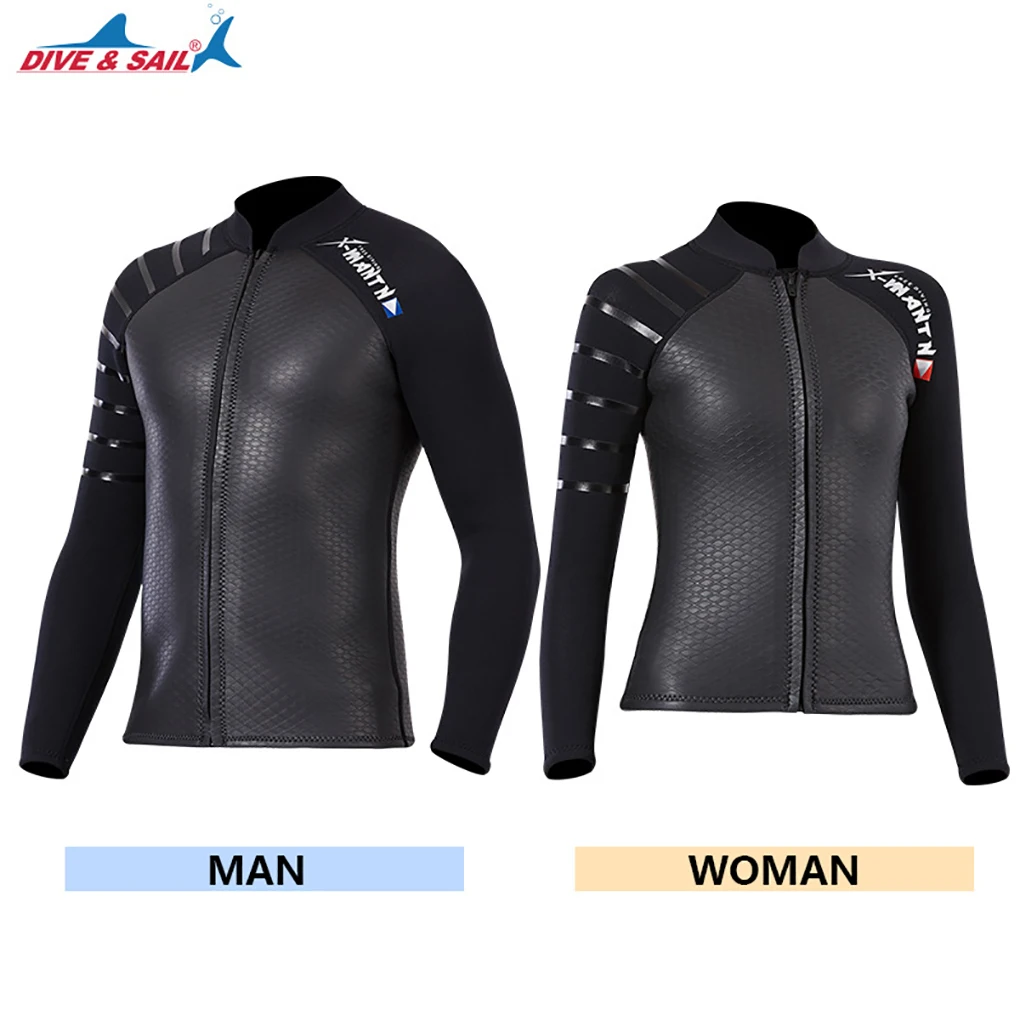 

Wetsuits Split Diving Suit Ultrathin Long Sleeved Keep Warming Cold Body Feeling Replacement for DiveSail Men Black S