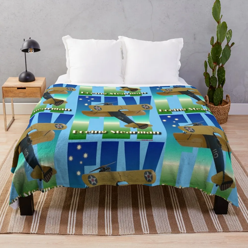 Fly Design - Steerman VH-LSJ Австралия 20081026 Одеяло Роскошные утяжеленные дорожные одеяла на