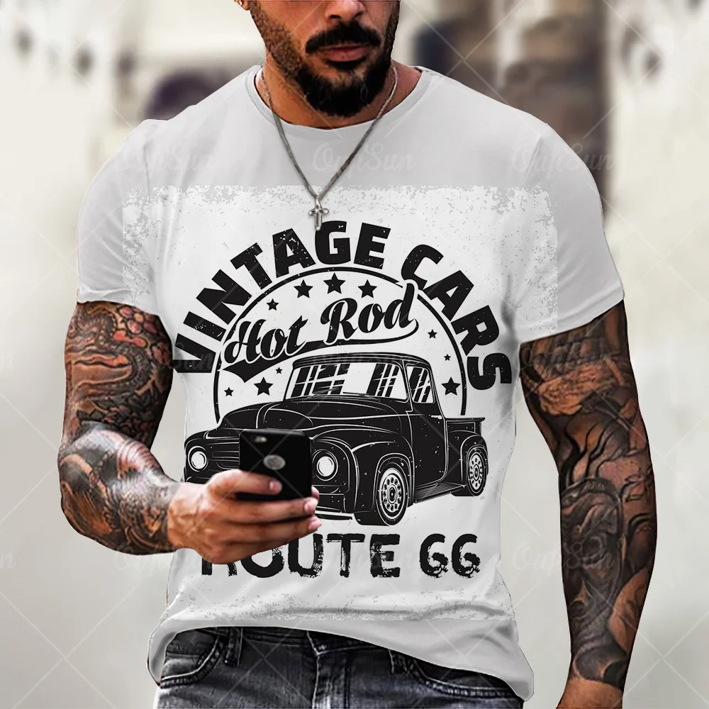 

Men'S Retro 3d Digital Printing T-Shirt Summer Loose Shirt O-Neck Clothing Fashion Casual Short-Sleeved Oversized TShirt 110-6xL