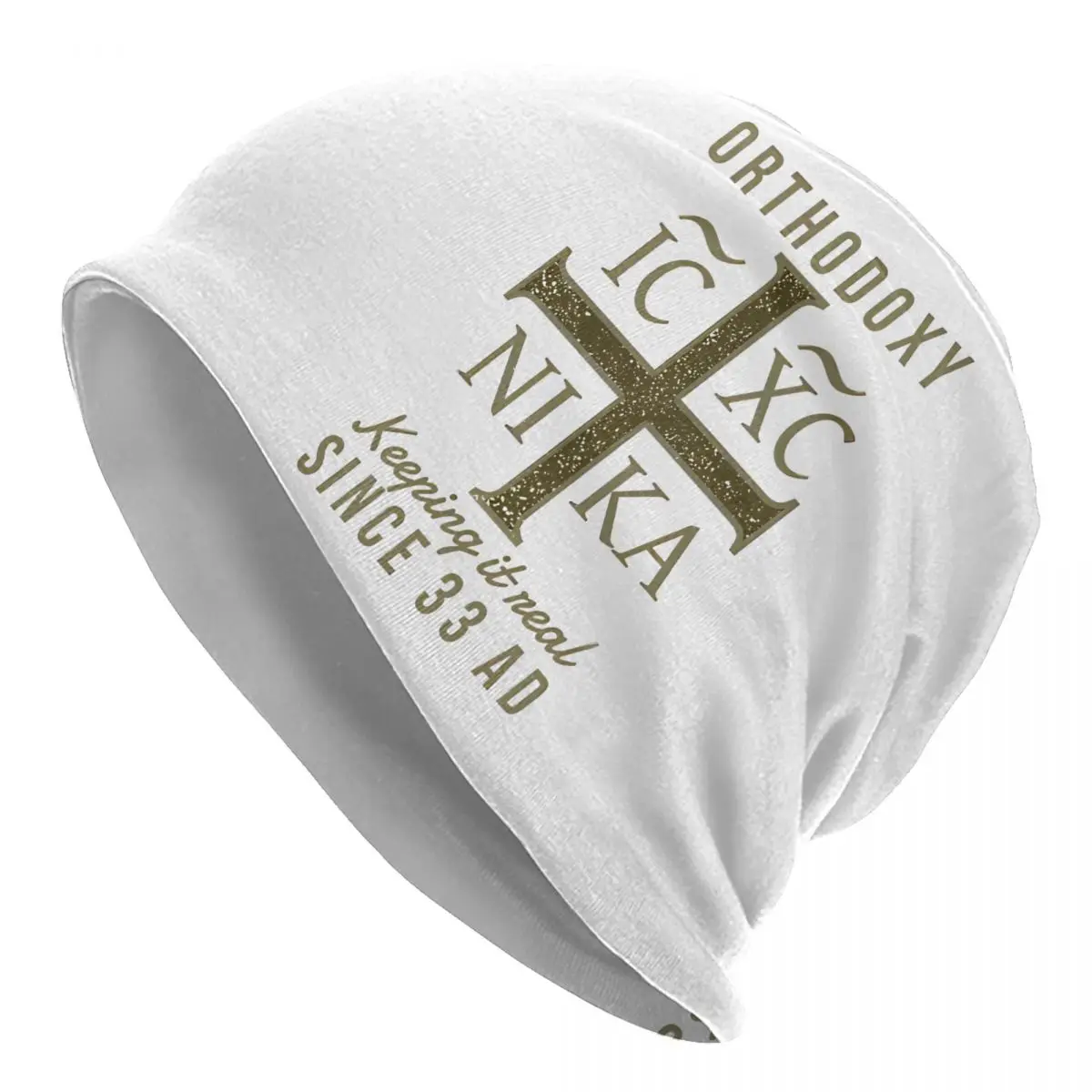 Шапка-бини унисекс христианская православная для улицы теплая IC XC nikou Cross