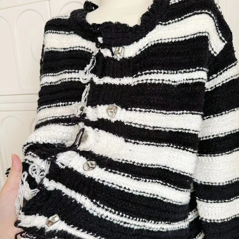 Корейский вязаный женский свитер с круглым вырезом Женское пальто короткий