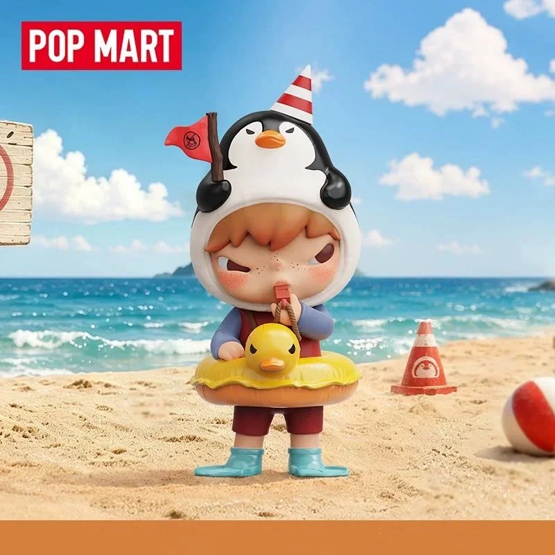 Фото POPMART Hirono Penguin Lifeguard Series Оригинальная Слепая Коробка-Сюрприз Игрушки Куклы Милые Аниме-Фигурки Для Декора Стола №3