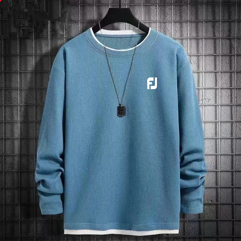 Autumn Men Golf Top Wear Fashion Casual Waffle Men's Golf Clothing Golf Long Sleeve Tennis T-shirts Men Golf Wear Malbon Golf