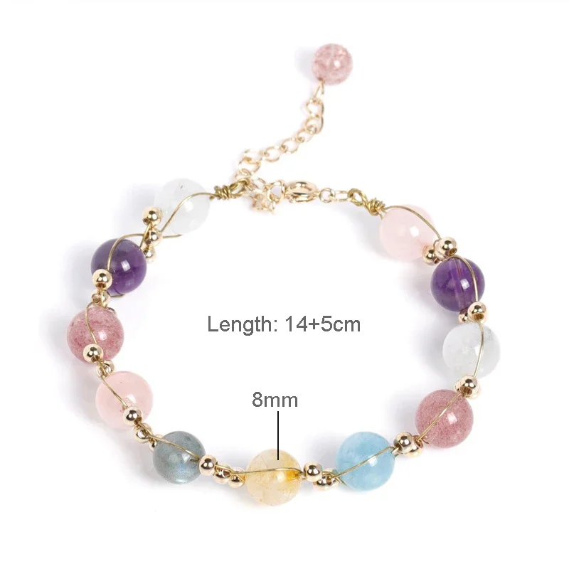 Лунный камень рутилированный кварц клубничный Кристалл Аметист аквамарин белый