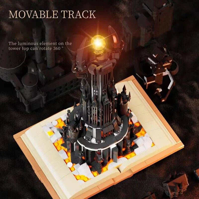 

969 parts MOC Street View Dark Tower LOTR Magic Books House Model Building Blocks Assemble Bricks Vintage Educational Toys Gift