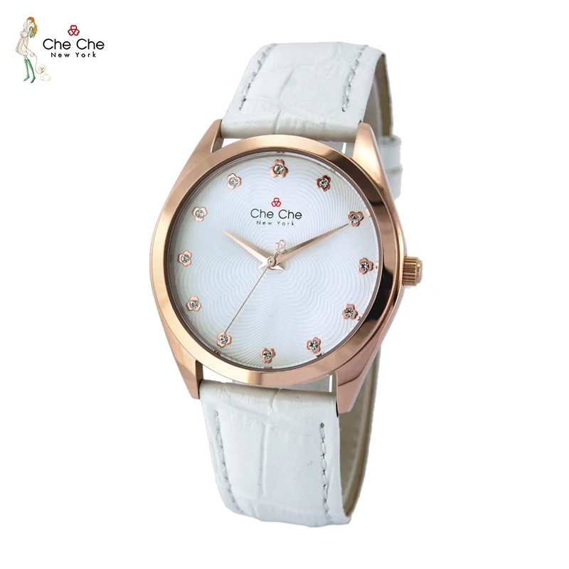 CHE CHE CC0020 women's watch leather strap flow pattern star diamond dial fashion retro commuter with high-end atmosphere