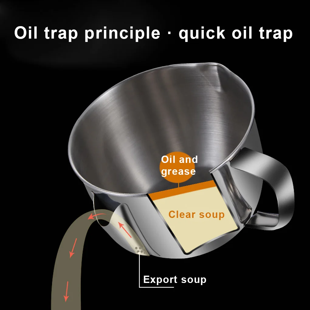 

960 мл масло для выпечки жировой сепаратор масло для супа кухонный фильтр из нержавеющей стали многофункциональный смазочный фильтр