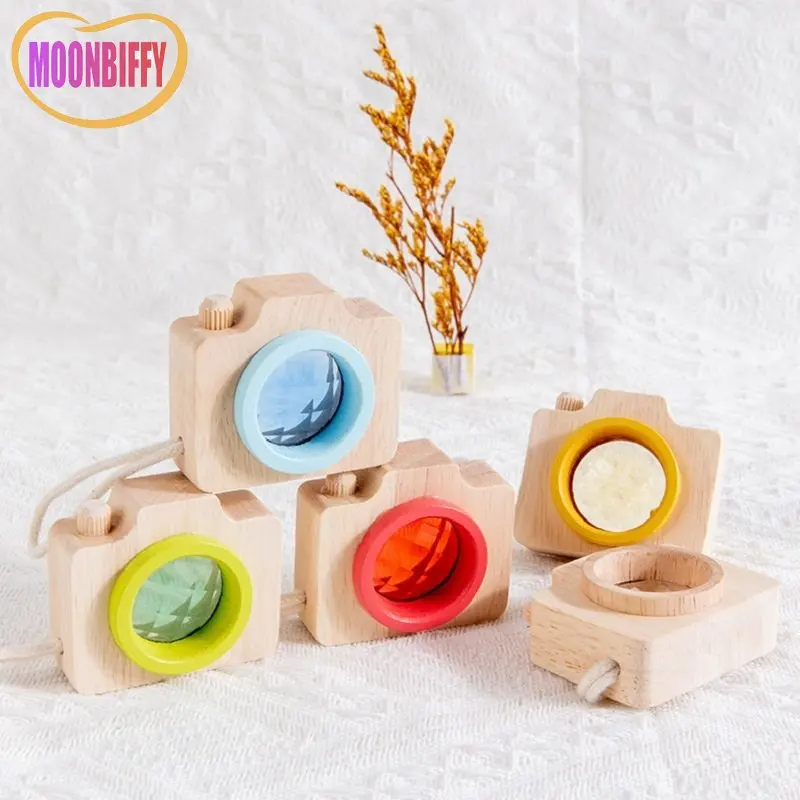 

Деревянная мини-камера, игрушки для детей, калейдоскоп, радужные деревянные игрушки, цветная обучающая игра для раннего развития